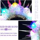 Light Up Headband LED Glowing Headbands Shell Halo Crown Headpieces Rave Party Hair Accessories for Women and Girls, Blue (Blue)