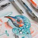 ENERGEL Pentel Infree Gel Ink Ballpoint Pen 0.5mm, Needle Tip 10 colors set with Sticky Notes