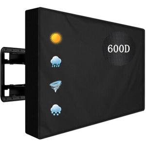 Outdoor TV Cover 55 to 58 inch Weatherproof,600D Waterproof Full Protection TV Outdoor Covers for Outside Flat Screen TV, Black, Cover Size 55''W x 35''H x 5"D, Fit for Standard Mounts and Stands