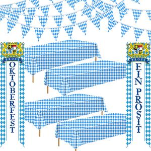 Oktoberfests Decorations Kit,German Party Supplies,Oktoberfests Flag Banner,Tablecloth Decoration Beers Festival Party Accessories