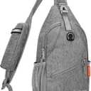 ZOMAKE Sling Bag,Small Crossbody Sling Backpack,Water Resistant Shoulder Daypack for Travel,Anti Thief Chest Bag for Hiking(Gray-Black)