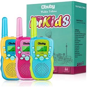 Obuby Toys for 3-12 Year Old Boys Walkie Talkies for Kids 22 Channels 2 Way Radio Gifts Toys with Backlit LCD Flashlight 3 KMs Range Gift Toys for Age 3 up Boy and Girls to Outside , Hiking, Camping, 3 Pieces