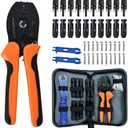 ECO-WORTHY Solar Crimper Tool Kit 13 PCS Solar Tools - a Crimper, 10 Pairs of Solar Connectors, 2 Pairs of Solar Connector Spanner Wrench for Solar Panel Cable Assembly and Installation