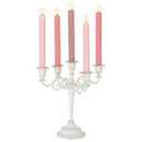 Sziqiqi Candlestick Holders Candle Holder - 5-Arms Candelabra White Candle Stick Stands for Taper Candles for Wedding Table Centrepieces Candlelight Dinner Party Christmas Mantel Decor