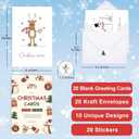 2 x Christmas Cards With Envelopes & Matching Stickers, 20 Pack, 10 Personalized Designs, 4" X 6",Funny Boxed Christmas Greeting Cards,Happy Holiday Xmas Card