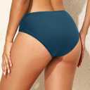 Talisea Women Full Coverage Bikini Bottoms - Mid Rise Bathing Suit Ruched Swim Bottom Swimsuit Swimwear, L