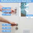 19.7 Feet Weather Stripping Door Frame Seal,Adhesive Exterior Weather Stripping for Door Gap Filler,Silicone Door Insulation Weather Strip for Door Soundproofing Window Seal Strip (White)