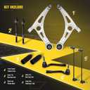 TUCAREST 10Pcs Suspension Kit Fit For 2018 2019 Hy-undai Sonata, Front Lower Control Arm w/Ball Joint + Outer Inner Tie Rod + Sway Bar + Boots [# K623733 K623734 K750792 K750793 EV801307 ES801648]