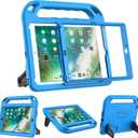 BMOUO Kids Case for iPad 6th/5th Generation (iPad 9.7-inch, 2017/2018), iPad 9.7/Air 2 Cas e with Screen Protector, Shockproof Handle Stand iPad 6th 5th Generation Case for Kids, Blue