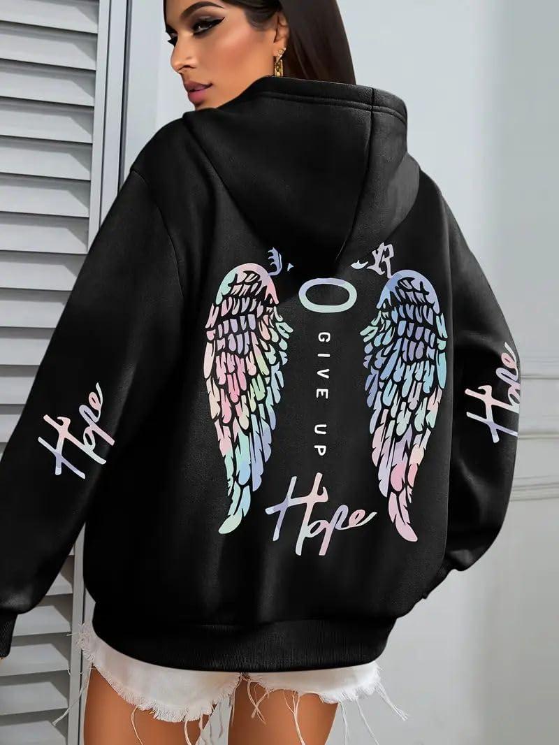 Plus Size Women's Hoodies Long Sleeve Sweatshirts Drawstring Pullover Tops with Pocket Casual Loose Blouses Tunic 3XL