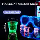 300Pack 1 Oz Plastic Shot Glasses Set, Neon Party Mini Shot Glasses Bulk, Durable and Reusable, Small Disposable Plastic Cups for Vodka, Whiskey, and More