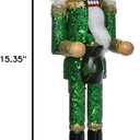 Kurt Adler 15-Inch Wooden Irish Nutcracker on Shamrock Base