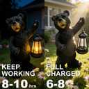 Vasesun Solar Lantern Garden Statues Decor, 12" Outdoor Deer Figurine Lights for Yard Patio Decoration - Unique Christmas Housewarming Gifts for Grandma Wowen Mom, Black Bear