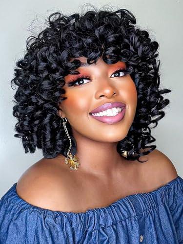MYQUEEN 7 Packs GoGo Curl Crochet Hair 10 Inch Water Wave Beach Deep Twist Braids Short Curly for Women Synthetic Braiding Extensions 1B#