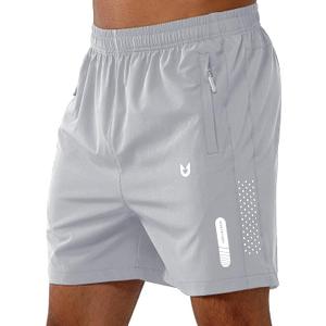 NORTHYARD Men's Athletic Running Shorts Gym Workout 5" Zipper Pockets, XXL