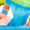 2 x Baby Bottle Labels for Daycare, Self-Laminating, Waterproof Write-On Name Labels, Assorted Sizes & Colors, Pack of 64 (Animal Friends)