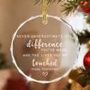 Never Underestimate The Difference Youve Made, and The Lives Youve Touched - Retirement Gifts, Appreciation Gifts, Thank You Gift, Employee Gift, Crystal Keepsake, Retirement Christmas Ornament, Pack Of 2