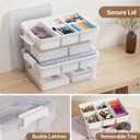 40Qt Stackable Storage Bins with Lids Trays Craft Box Organizers, 2Pack,WH