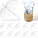 Dansydaisy 50 Pcs Wedding Favors for Guest Umbrella Gifts Bulk 52 Inch Large Dome Rain Windproof Stick Umbrellas with Thank You Tags and Rope Guest Souvenirs for Wedding Party Bridal Favors