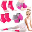 Tarpop 2 Pairs Kids Ankle Brace Set Foot Support Stabilizer Wraps Protector Guard Knitted Ankle Sleeve Sock Support Compression Socks for Injury Prevention (Pink,Large)