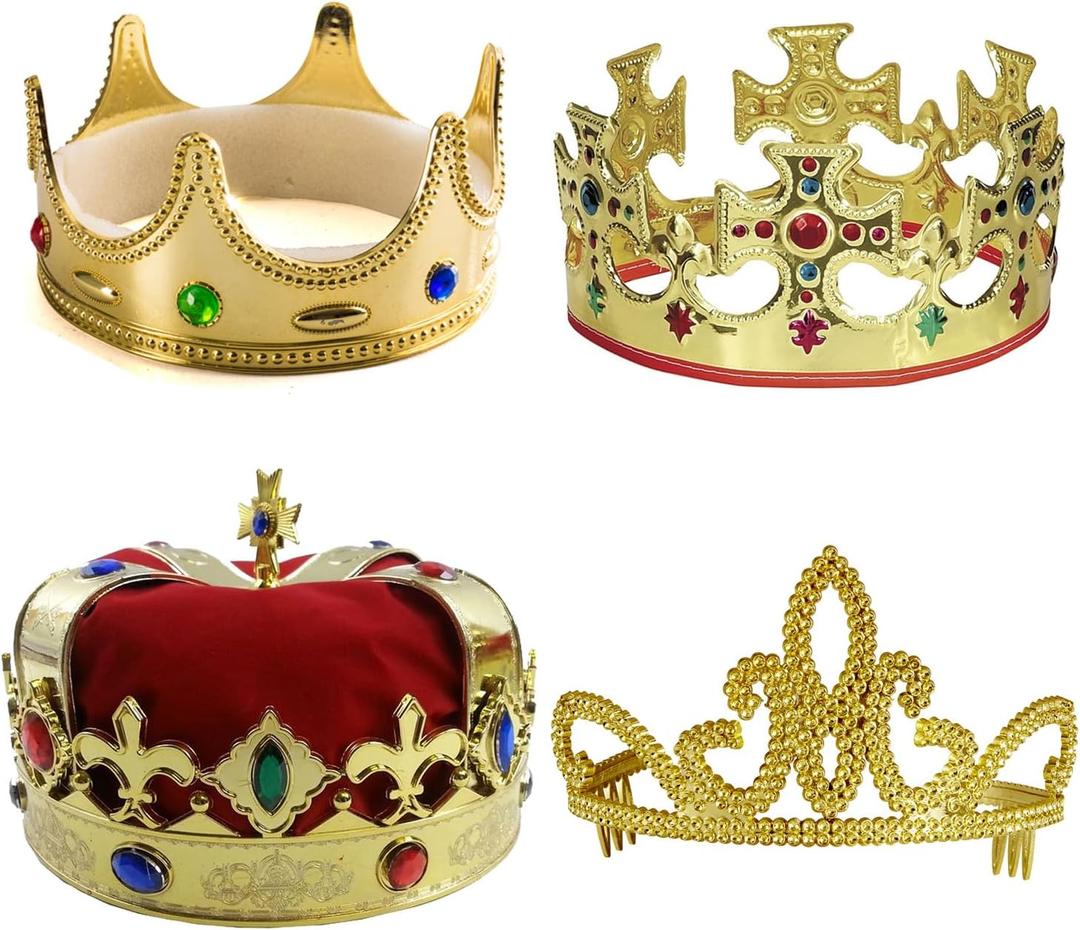 Tigerdoe Kings Crown - Prince Crown - 3 Pack - Royal King Crowns and Princess Tiara - Costume Accessories Tigerdoe Kings Crown - Prince Crown - 3 Pack - Royal King Crowns and Princess Tiara - Costume Accessories