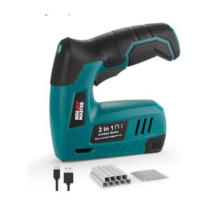 NEU MASTER Staple Gun Cordless, NTC0070 Li-ion Rechargeable Battery Staple Guns kit with Staples and USB Charger, Power Tacker for Upholstery, Material Repair, Decoration, Carpentry, Furniture DIY