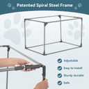 PETSFIT 26" Soft Portable Dog Crate Patented Spiral Sturdy Frame, Collapsible Travel Kennel for Small Dogs, 3 Mesh Door, Lockable Zippers, Indoor & Car Use Gray