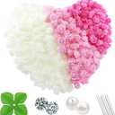 500 Pcs 1.4 Inch Mini Artificial Flowers Head Bulk 5 in 1 Set Faux Foam Fake Small Rose Tiny Baby Flores Bouquet Cake Gift Home Decoration DIY Craft (Pink, Light Pink, White Mixed) (19. Pink, Light Pink, White Mixed)