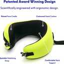 C CUSHION LAB Travel Pillow, Award-Winning Patented Ergonomic Design for Chin & Neck Support Memory Foam Neck Pillow, Compact Airplane Pillow for Traveling, Flight, Car (Spark, Medium)