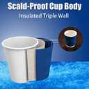 Lamosi 120 Pack 8 oz Disposable Coffee Cups, Insulated Corrugated Paper Cups, Kraft Ripple Wall Cups for Hot Beverage or Cold Drinks Office/Home/Party/Travel/Cafe (Navy)
