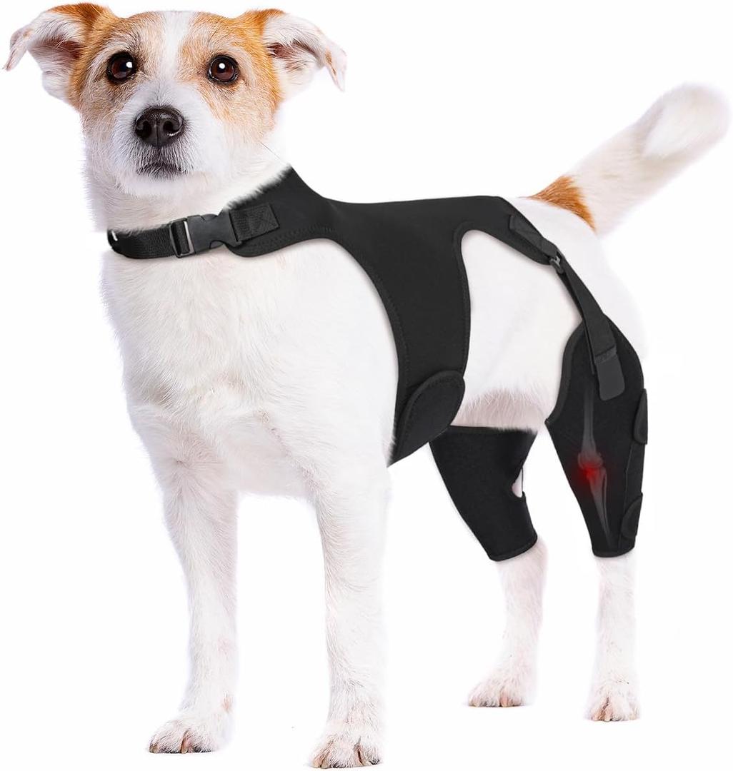 Dog Knee Brace for Torn ACL Hind Leg- Dog Leg Support Brace with Metal Stabilizers for Torn CCL, Limping, Luxating Patella, Ligament Injuries, Hip Dysplasia& Arthritis,S&Vest2