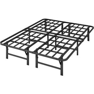 ZIYOO Heavy Duty Full Size Folding Bed Frame, 14 Inch High Metal Platform Double Size Bed Frame, No Box Spring Needed, Sturdy Steel Frame for Mattress, Easy Assembly, Noise Free, Black