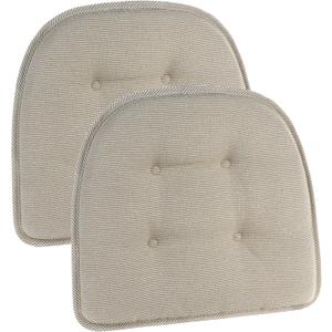 Klear Vu Omega Non-Slip Universal Chair Cushions for Dining Room, Kitchen and Office Use, U-Shaped Skid-Proof Seat Pad, 15x16 Inches, 2 Pack, 14 Natural