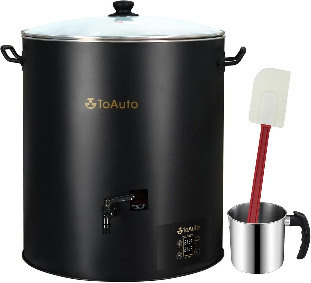 TOAUTO 60 Lbs Commercial Digital Wax Melter, 30L Extra Large Electric Candle Making Machine for with Adjustable Temperature Control, Fast-Pour Spout & Easy Clean for Candle Business 1100W 120V