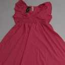 Blooming Jelly Women's Smocked A-Line Mini Dress Summer Sleeveless Ruffle Strap Flowy Crinkled Sundresses Pink M