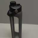 FULBEVY 32 oz Glass Water Bottles - 1 Liter Motivational Tumbler Water Bottle Time Marker - Borosilicate Glass Water Bottle With Silicone Sleeve and 2 Lids, Handle Spout & Bamboo Straw Lid (Charcoal Grey)