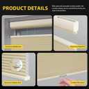 UNISHADES Top Down Bottom Up Cellular Shades Cordless Honeycomb Blinds for Indoor Windows, for Windows Size (48" W 64" H) Colour (Beige - Light Filtering)