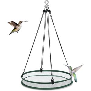 FoldTier 1 Pieces Universal Wild Bird Seed Catcher Hanging Hoop Platform Bird Seed Catcher Tray for Hummingbird Feeders Bee Feeder Outdoor Garden Accessories (16 Inch)