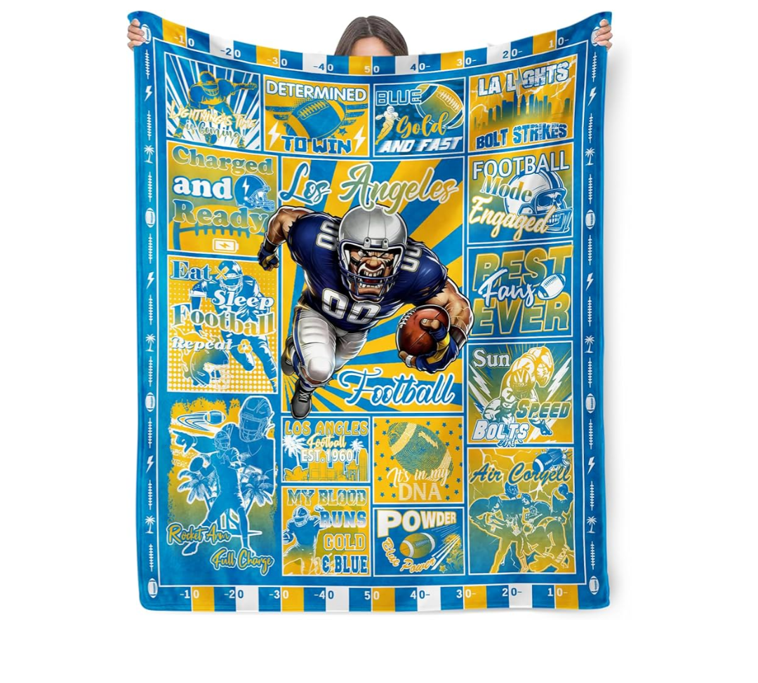 Football Blanket Gifts Team Color Plush Fleece Cozy Sports Throw Blanket for Sofa Bed Living Room Tailgate Multiple Sizes Gift for Sports Fans