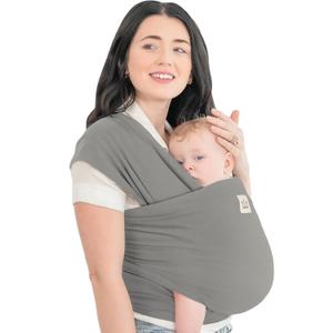 KeaBabies Baby Wrap Carrier - All in 1 Original Baby Carrier Newborn to Toddler Sling, Easy to Wear, Hands Free Bonding, Lightweight, Breathable Infant Wraps (Graphite) (One Size (Pack of 1))