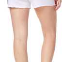 WallFlower Women's Juniors InstaVintage Fearless Curvy High-Rise Stretch Short Shorts (White)
