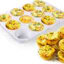 Juome Silicone Egg Bite Molds - 12 Cups Silicone Muffin Pans for Baking, Nonstick Cupcake Pan Silicone Mold for Making Tarts, Meatloaf and Mini Cheesecakes