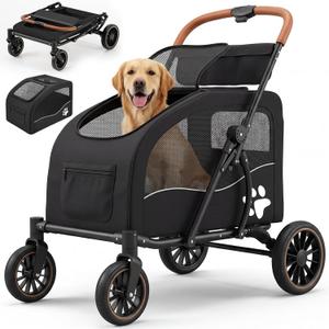 Dog Stroller for Large Dogs(up to 110lbs), Foldable Pet Stroller with Detachable & Collapsible Cabin, Dog Stroller for 2 Dogs or Multiple Cats, Spacious Dog Wagon for Large Dog & Medium Dog 20+ lbs