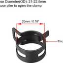 uxcell Steel Band Clamp 20mm Inner Dia Fit 21-22.5mm OD Hose Spring Band Type Action Fuel Line Silicone Tube Clip Clamp Black 20Pcs