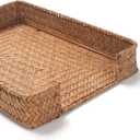 Seagrass Letter Tray for A4 File Woven Desk Tray Organizer for Paper Folder Mail Document Magazine Storage Basket for Office