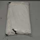 MIULEE 84" Long Scalloped Shower Curtain Linen Textured with 12 Metal Hooks Cute Extra Long Heavy Duty Washable Waterproof Cloth Curtains with Black Border for Bathroom Hotel Bathtub,Ivory