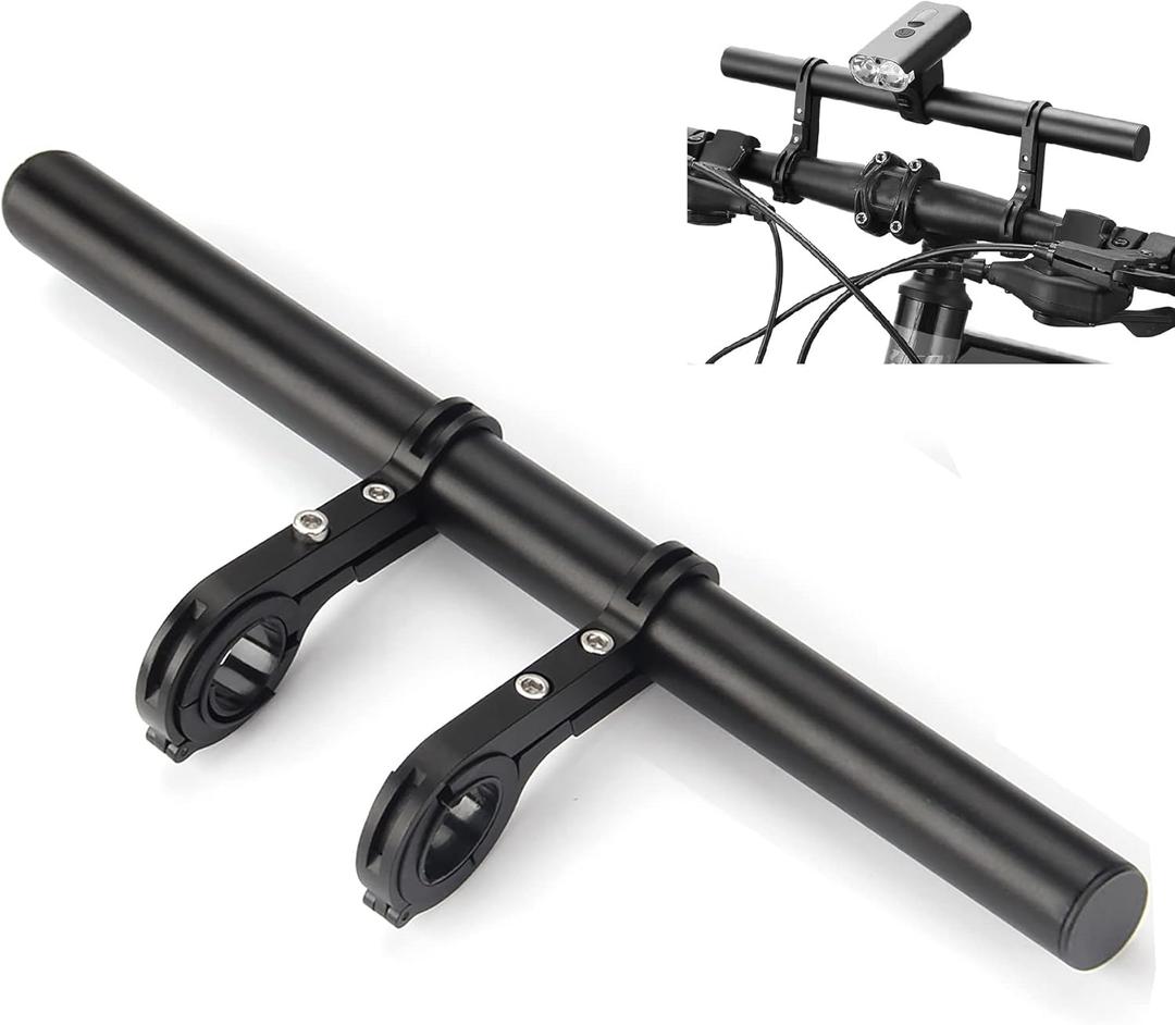 Bike Bicycle Double Handlebar Extender Extension,11.8"(30 cm) Aluminum alloy Super Long Bracket AccessoriesFor Bike Mounts,Extender Bars, Headlights,Light Lamp,Phone Mount,For 31.8mm/25.4mm Caliber