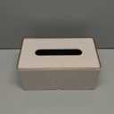 Tissue Box Cover, PU Leather Tissue Box Holder, Rectangular Tissue Box Covers for Kleenex, Napkin, Rectangle Tissue Holder for Bathroom Home Office 9.84"X5.23"X3.77" Beige