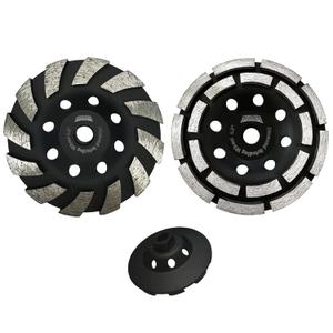 4 1/2 Inch Segment & Double Row Diamond Cup Wheel 2pcs for Grinding and Cleaning Surface Stone Concrete Granite Marble Masonry Brick with 5/8-11 Threaded Angle Grinder Wheels Cup