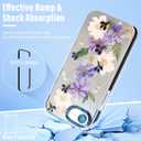Boaretiu Cute Kawaii for iPhone 17e/16e Case with Stand - Fashion Cool 360 Rotate Ring Holder Kickstand Purple Flower Design for Women Girls Boys Teens Girly for iPhone 17e/16e Phone Case